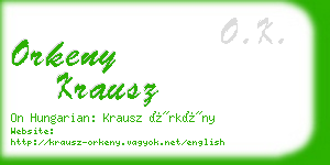 orkeny krausz business card